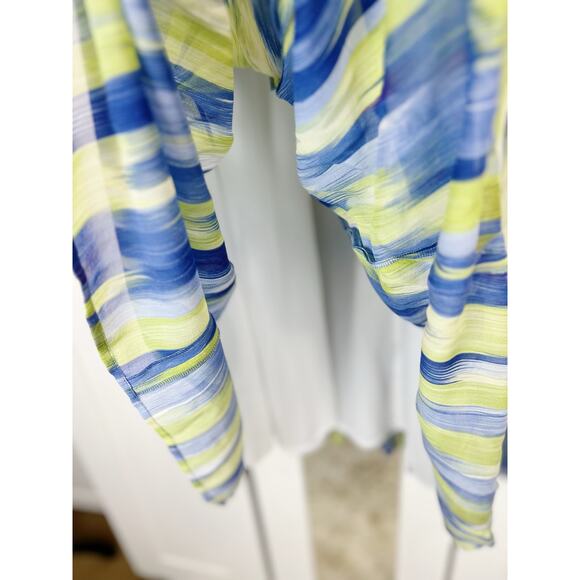 Jones New York Silk Water Color A-Line Flare Midi Skirt in Blue & Yellow Size XL - Picture 4 of 9